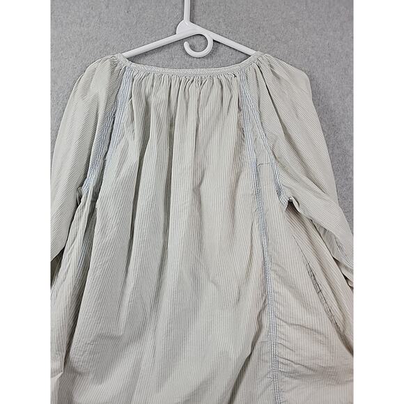 Free People Cotton Blue Striped LS Button Up Oversized Swing Tunic Women's XS - Picture 7 of 12